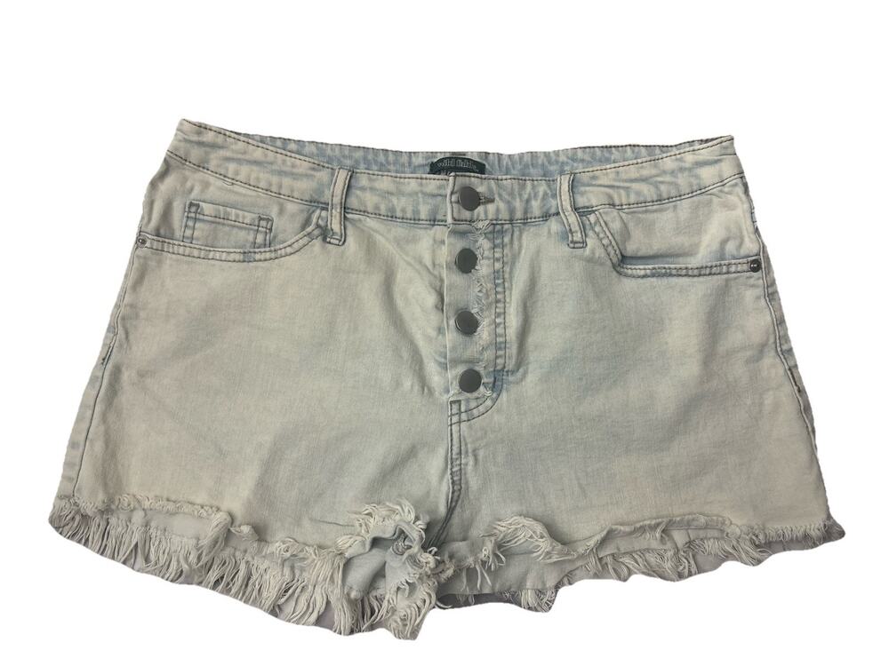 Wild Fable Women's 14 Stretch Denim Jean Shorts Cut Offs Exposed Button Fly